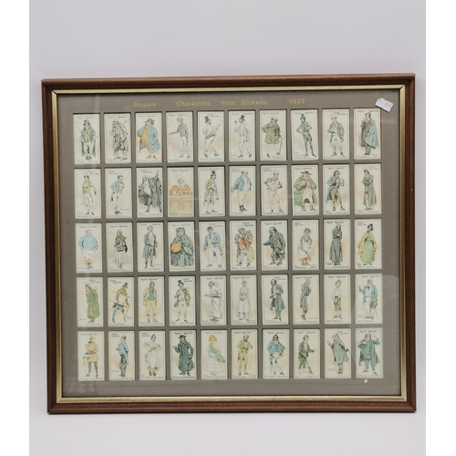 295 - A set of fifty Players cigarette cards, 'Characters from Dickens 1923', in a double-sided view frame... 