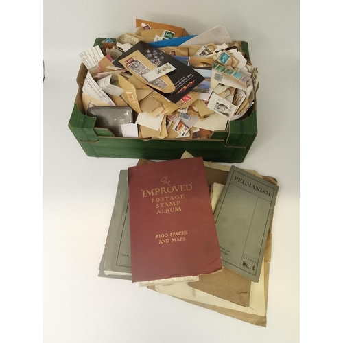 297 - Box of vintage stamps and leaflets and certificate from the  Pelman institute