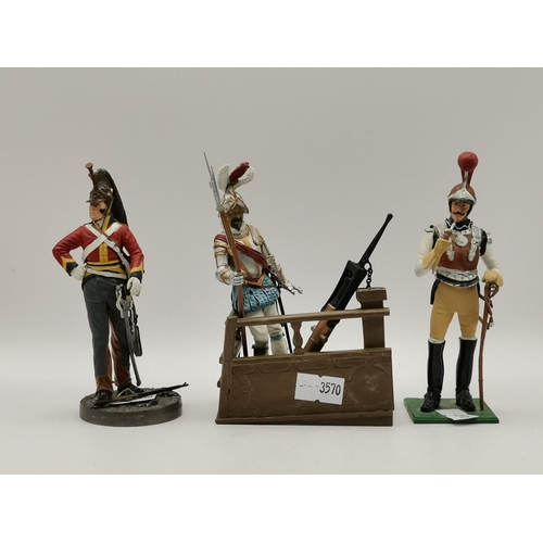 308 - A collection of military model figures, including 'The Gentleman Soldier' in pewter by Chilmark, lim... 