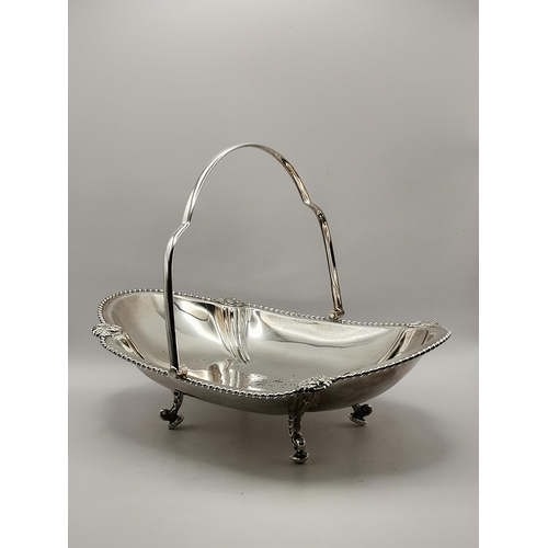 346 - Silver plated Toast rack and Footed Serving dish with handle