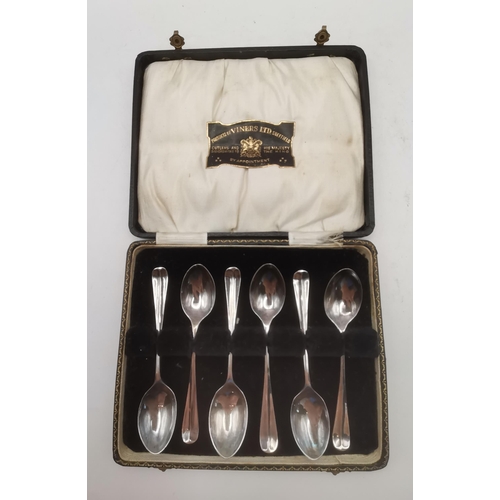 350 - A set of six George V silver teaspoons by David Landsborough Fullerton, London 1928, cased; together... 