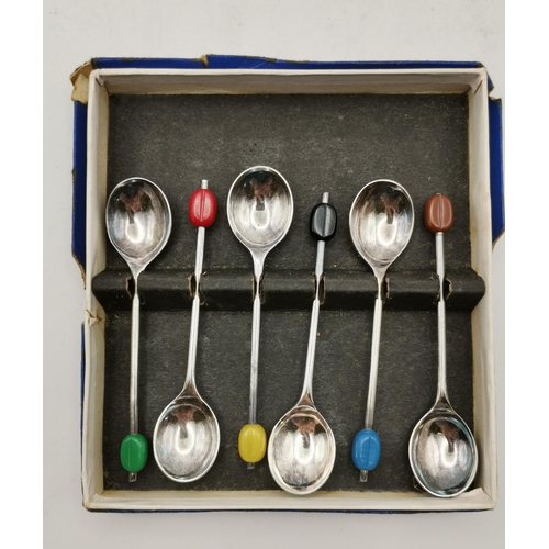 350 - A set of six George V silver teaspoons by David Landsborough Fullerton, London 1928, cased; together... 