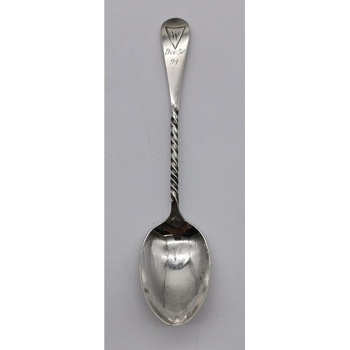 380 - A small mixed group of silver and silver-mounted wares, including an Edwardian silver caddy spoon by... 