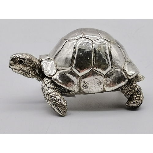 381 - An Elizabeth II silver model of a tortoise by Country Artists, Birmingham 1993, naturalistically mod... 