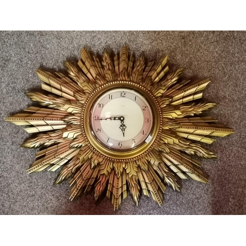 407 - Large and highly decorative Smiths sunburst Clock