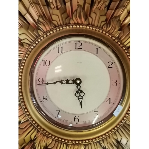 407 - Large and highly decorative Smiths sunburst Clock