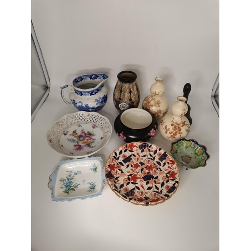 732 - x9 pieces of ceramics incl Antique jug marked Adams Cattle, Vintage Carlton Ware fruit bowl, vintage... 