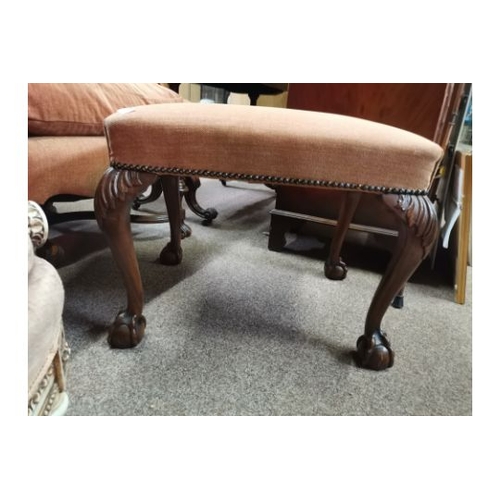 729a - Regency upholstered mahogany footstool