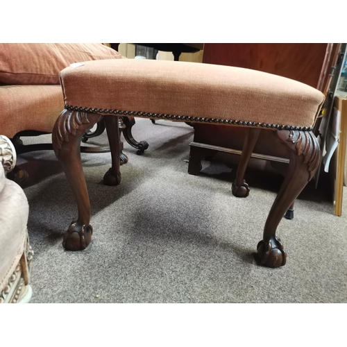 729a - Regency upholstered mahogany footstool