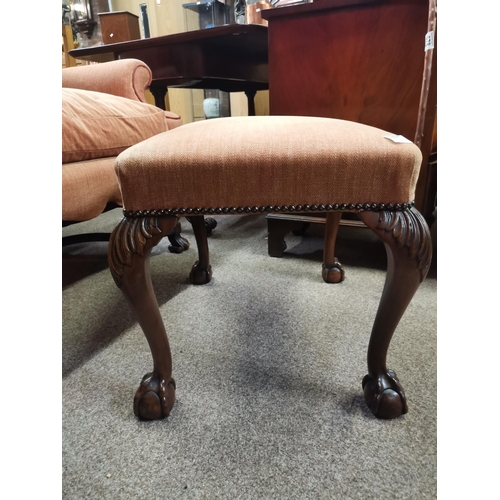 729a - Regency upholstered mahogany footstool