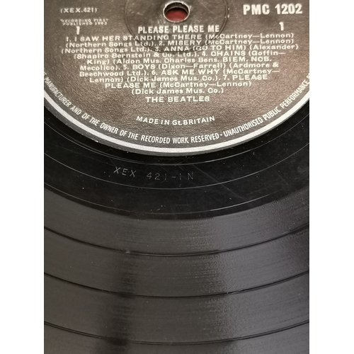 325 - The Beatles, three vinyl LP albums comprising 'HELP!' (first press), 'Please Please Me' and 'with th... 