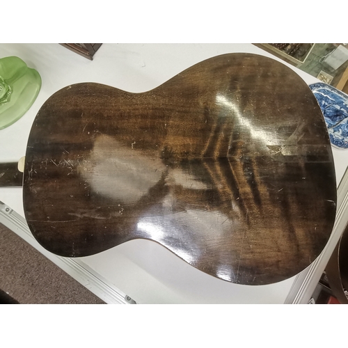 330 - A vintage rosewood banjo plus a Rafael Calace folk classical guitar with mother of pearl inlay, Spru... 