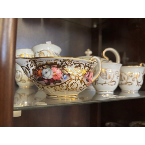 106 - A Coalport 'Felt Spar' hand painted porcelain tea service with gold gilt decoration - Tea Pot, Milk ... 