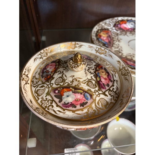 106 - A Coalport 'Felt Spar' hand painted porcelain tea service with gold gilt decoration - Tea Pot, Milk ... 