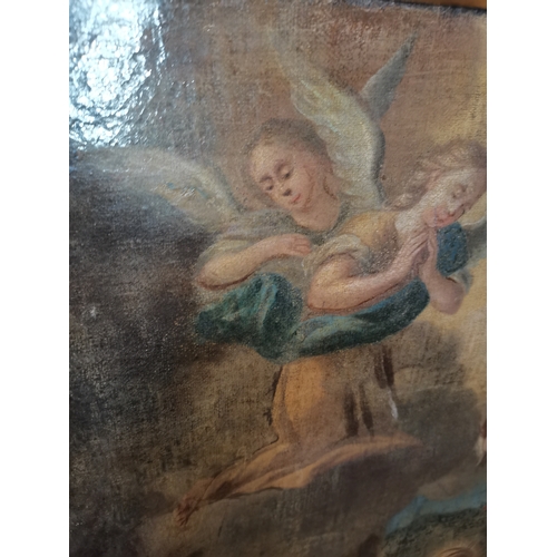 110 - Continental School, 18th Century, Adoration of the Shepherds, oil on canvas, chalk signature (illegi... 