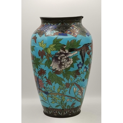 92 - Cloisonne Vase, German Royal Bonn Blue and white bowl plus Blue and white vase