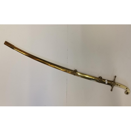 53 - A Victorian 1831 pattern General Officer's mameluke-hilted sabre, the curved steel blade etched both... 