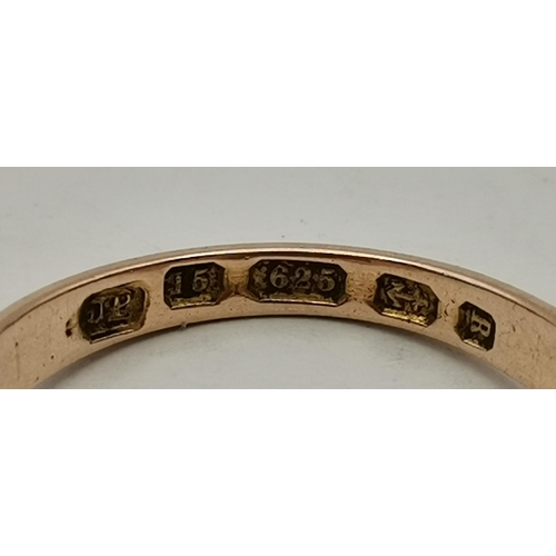 436 - A Victorian 15 carat gold signet ring, inset with plain circular hardstone matrix to a shaped mount ... 