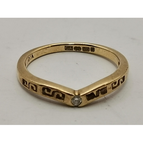 442A - Four 9 carat gold gem-set rings, variously set with white and blue stones, including three-stone cro... 