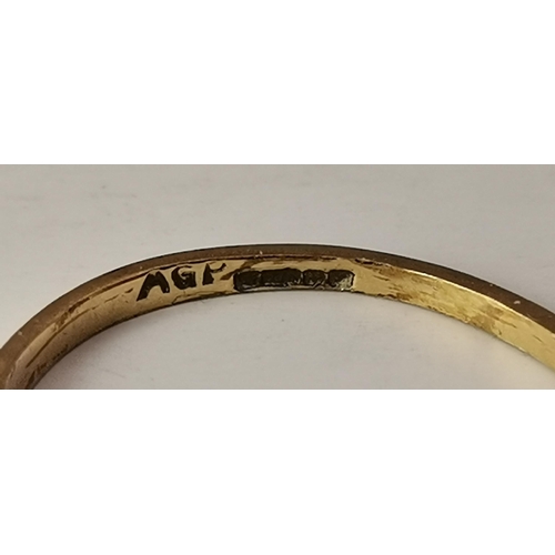 442A - Four 9 carat gold gem-set rings, variously set with white and blue stones, including three-stone cro... 