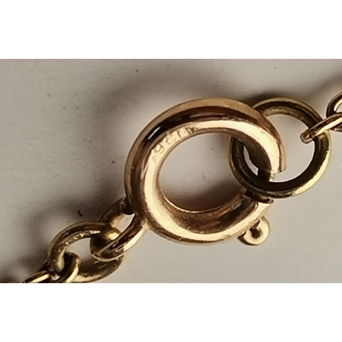 444A - A 9 carat gold gem-stone pendant, set with a rectangular purple stone to twin vertical white gold ba... 