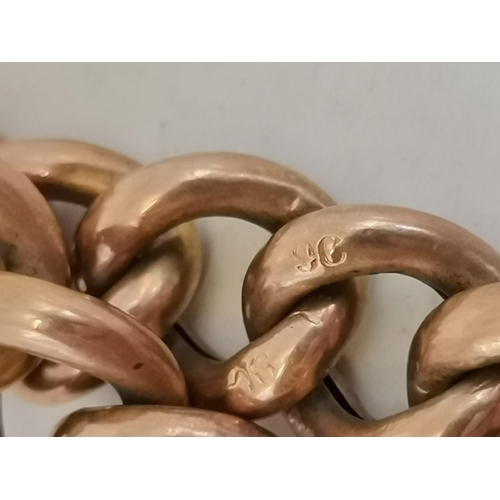 454A - A 9 carat rose gold curb bracelet with heart padlock clasp, all stamped 9C/9CT. 18cm long, 13.3g