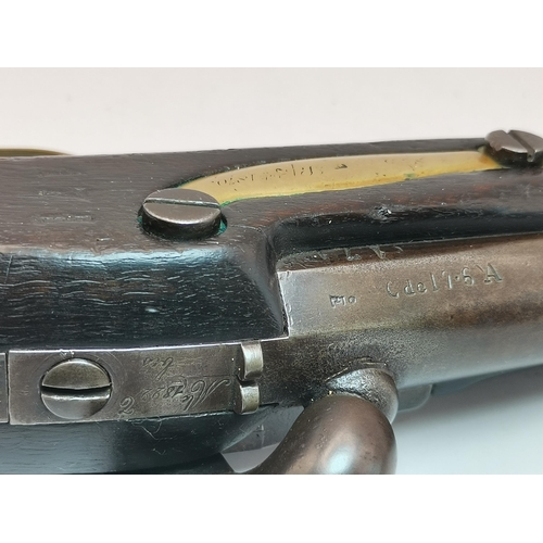 465 - A 19th Century French percussion cavalry pistol, Model 1822, of regulation pattern, converted from f... 