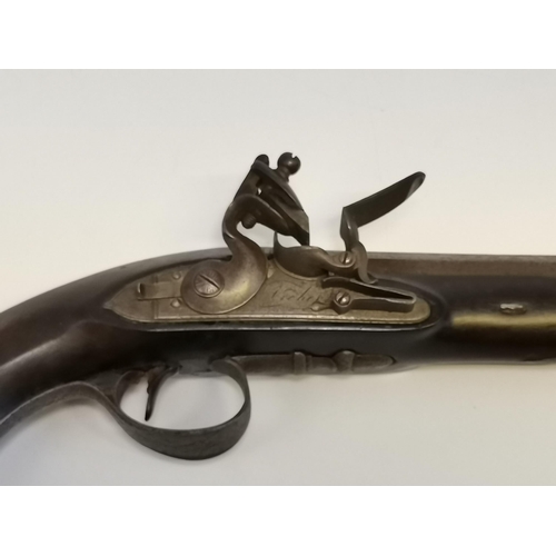 467 - A late 18th Century flintlock pistol by Archer, London, with engraved steel fittings, the trigger gu... 