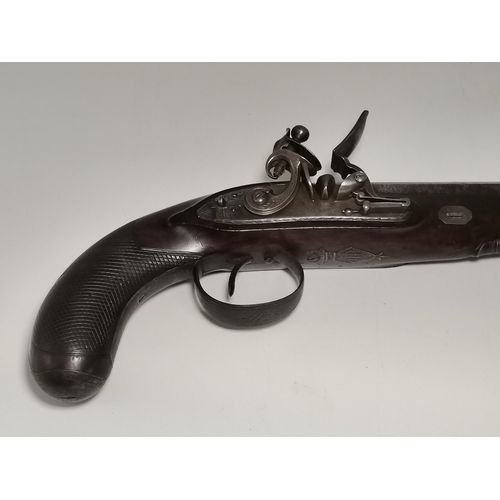 470 - Smith of London: A late 18th/early 19th Century flintlock duelling pistol, the 9¾