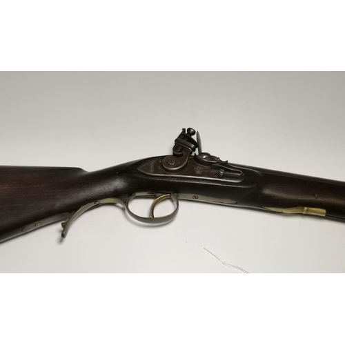 471 - A non-working copy of a flintlock knee blunderbuss, with 9½