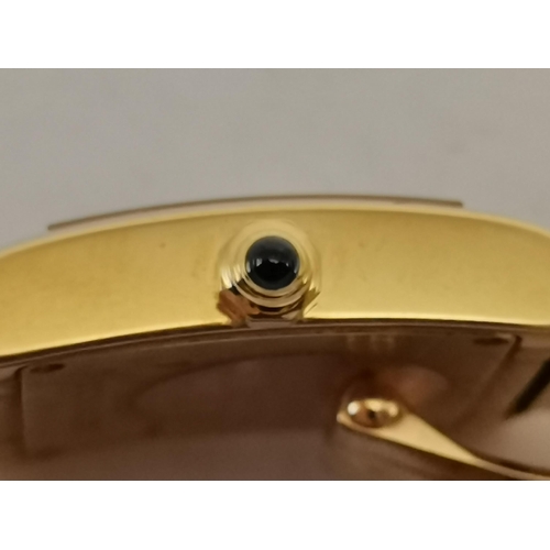 484a - Cartier: A lady's 18 carat gold Tank Française bracelet wristwatch, ref. 2385, the ivory dial signed... 