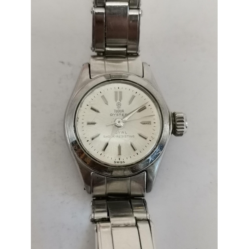 490 - ALL JEWELLERY AND WATCHES ONLY ON SITE FOR VIEW DAYS

A lady's Tudor Oyster Royal steel bracelet wri... 