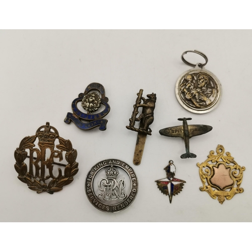 496 - Two First World War bamboo Royal Flying Corps swagger sticks, the white-metal caps each with RFC win... 