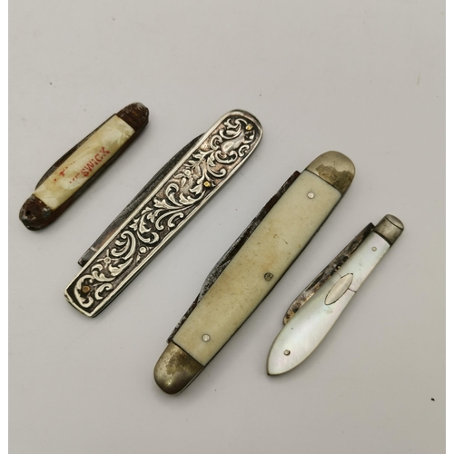 497 - A collection of twelve assorted pocket knives, including a late Victorian silver-bladed example by T... 