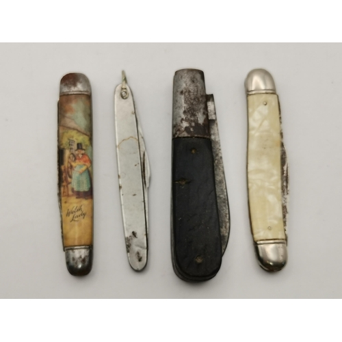497 - A collection of twelve assorted pocket knives, including a late Victorian silver-bladed example by T... 