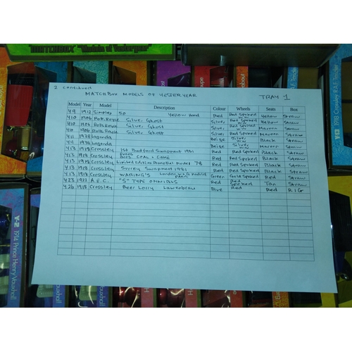 745 - x4 boxes of boxed Matchbox models of Yesteryear die-cast vehicles incl 1911 Model T Ford, 1906 Rolls... 