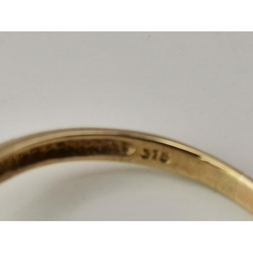 520 - 14ct Gold Amethyst & Diamond ring size S