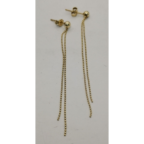 524 - Collection of gold jewellery - 9ct Gold two strand drop earrings, 9ct Gold Horn of life pendant plus... 