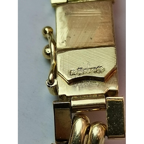 526A - An 18 carat gold textured block fringe necklace, hallmarked 18-750. 44cm long, 49.4g