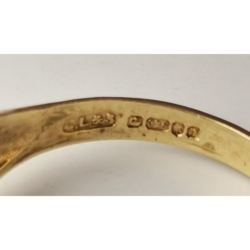 535A - A 9 carat gold white stone solitaire dress ring, the large glass (CZ?) stone claw-set to a grooved a... 