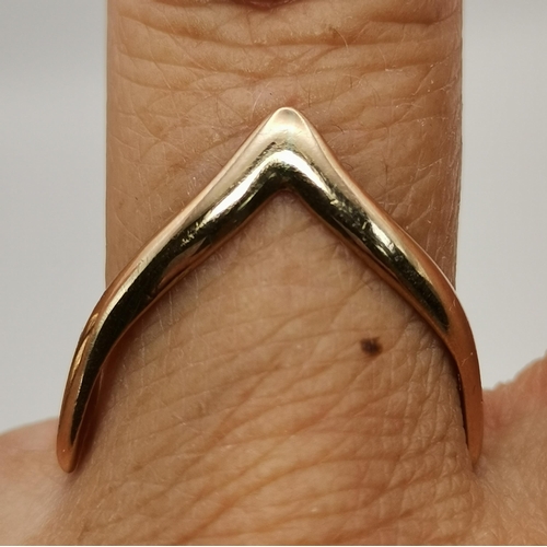 536A - Two 9 carat gold rings, the first a bulbous band with engraved diagonal decoration, ring size V; the... 