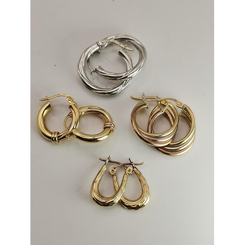 549 - A quantity of assorted 9 carat gold and white gold jewellery, variously marked, including hoop and s... 