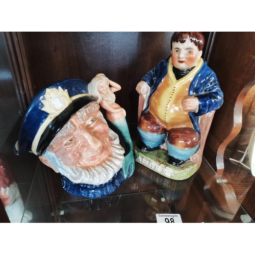 98 - Royal Doulton Character jug 'Old Salt' plus Staffordshire Figurine 'Daniel Lambert'