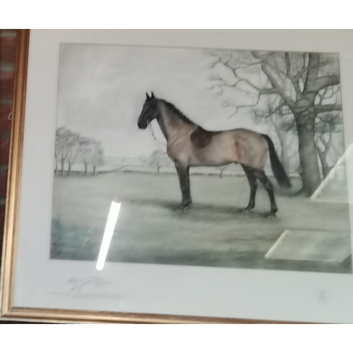 103 - D. S. Vaux (20th Century), 'Quiver', watercolour of a hunter standing in grassy parkland, signed and... 