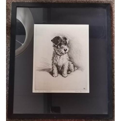 105 - Henry Wilkinson (1921-2011), A pair of Jack Russell terriers, limited edition hand coloured etching,... 