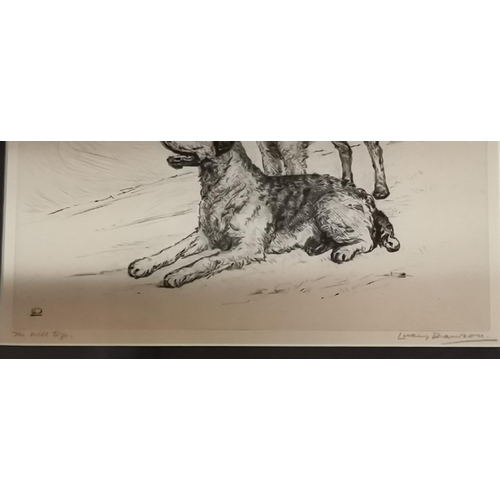 105 - Henry Wilkinson (1921-2011), A pair of Jack Russell terriers, limited edition hand coloured etching,... 