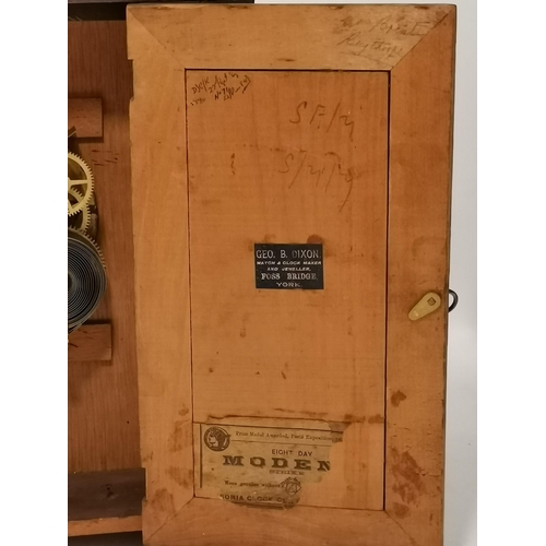 54 - An American style mahogany mantel clock with markings ANSONIA CLOCK COMPANY