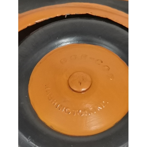 67 - A vintage American pressed steel bus model, c.1930s, by COR-COR Toys - Corcoran Metal Products, Wash... 