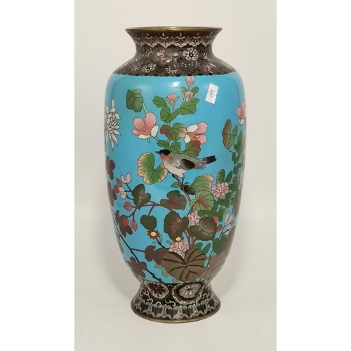 79 - A 19th century Japanese Cloisonné enamel vase decorated with birds amongst flowering branchwork

37c... 