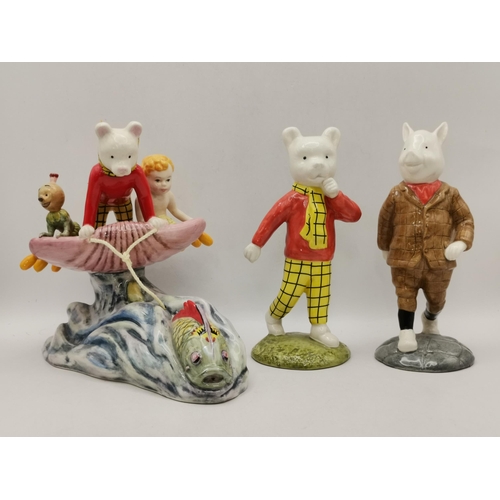 86 - A set of Royal Doulton Rupert figurines including Algy Pug, Podgy lands with a bump, Edward Trunk 'P... 